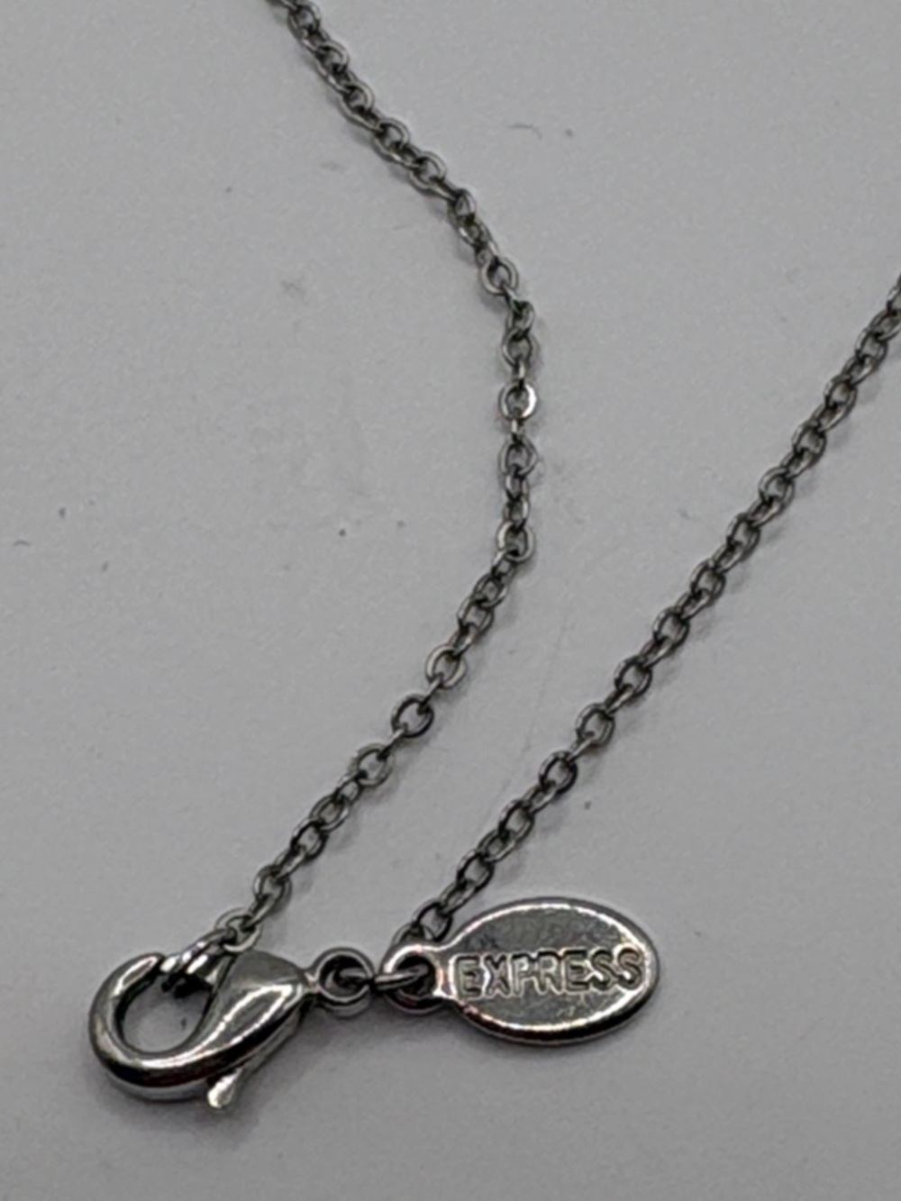 Express Silver Rhinestone Bar Necklace - Picture 6 of 7